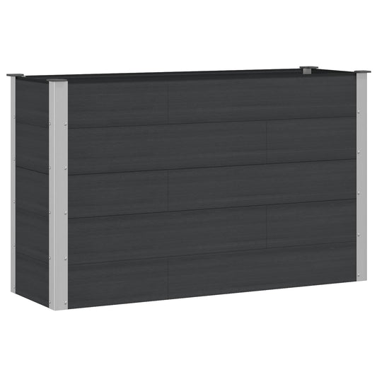 Garden Raised Bed Black 150 x 50 x 91 cm WPC and Aluminium Garden Raised Bed Black 150 x 50 x 91 cm WPC and Aluminium