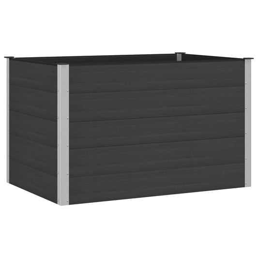 Garden Raised Bed Black 150 x 100 x 91 cm WPC and Aluminium Garden Raised Bed Black 150 x 100 x 91 cm WPC and Aluminium