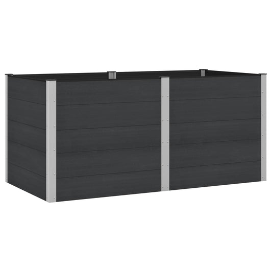Garden Raised Bed Black 200 x 100 x 91 cm WPC and Aluminium Garden Raised Bed Black 200 x 100 x 91 cm WPC and Aluminium