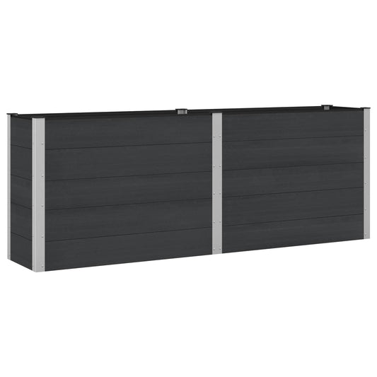 Garden Raised Bed Black 250 x 50 x 91 cm WPC and Aluminium Garden Raised Bed Black 250 x 50 x 91 cm WPC and Aluminium