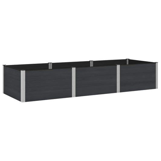 Garden Raised Bed Black 300 x 100 x 54 cm WPC and Aluminium Garden Raised Bed Black 300 x 100 x 54 cm WPC and Aluminium