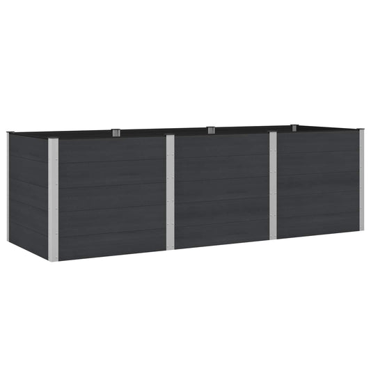 Garden Raised Bed Black 300 x 100 x 91 cm WPC and Aluminium Garden Raised Bed Black 300 x 100 x 91 cm WPC and Aluminium