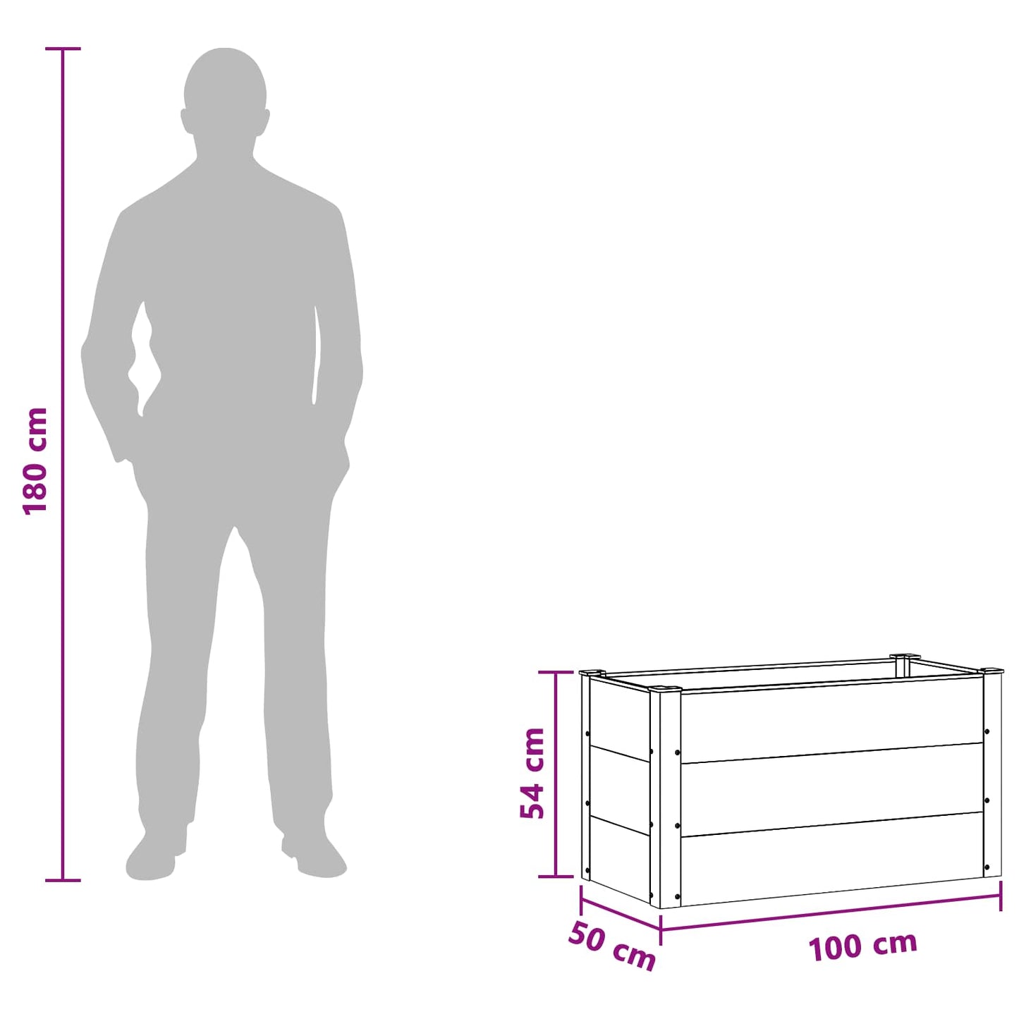 Garden Raised Bed Brown 100 x 50 x 54 cm