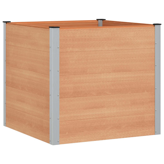 Garden Raised Bed Brown 100 x 100 x 91 cm WPC and Aluminium Garden Raised Bed Brown 100 x 100 x 91 cm WPC and Aluminium