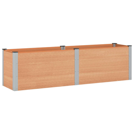 Garden Raised Bed Brown 200 x 50 x 54 cm WPC and Aluminium Garden Raised Bed Brown 200 x 50 x 54 cm WPC and Aluminium