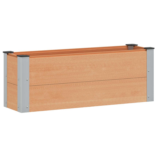 Garden Raised Bed Brown 100 x 30 x 36 cm WPC and Aluminium Garden Raised Bed Brown 100 x 30 x 36 cm WPC and Aluminium
