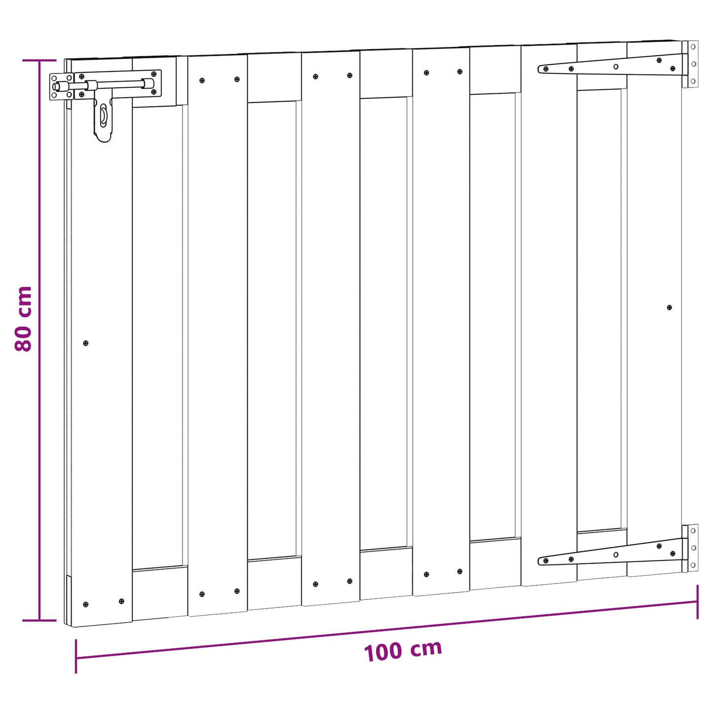 Garden Gate 100 x 80 cm WPC and Aluminium Black