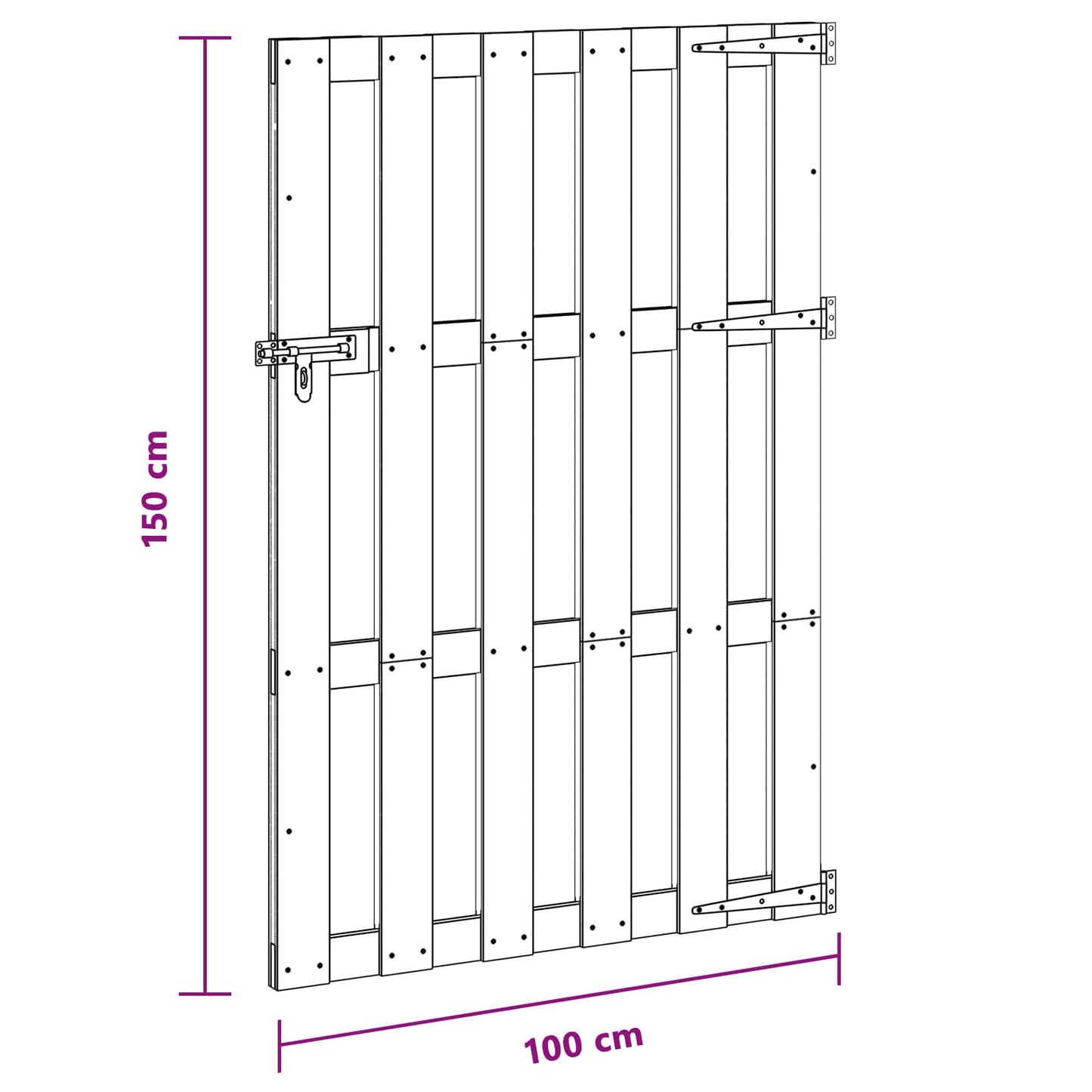 Garden Gate 100 x 150 cm WPC and Aluminium Black