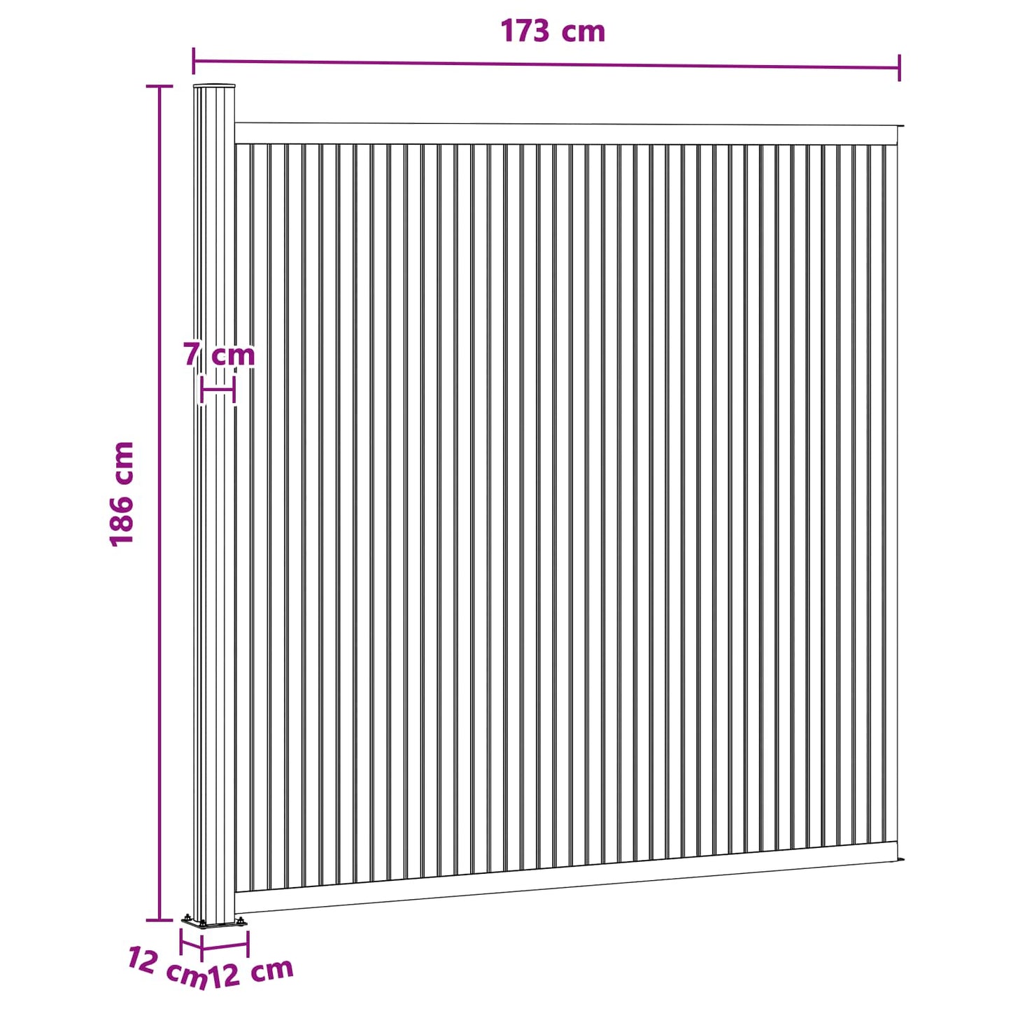 Fence Panel WPC and Aluminium Black