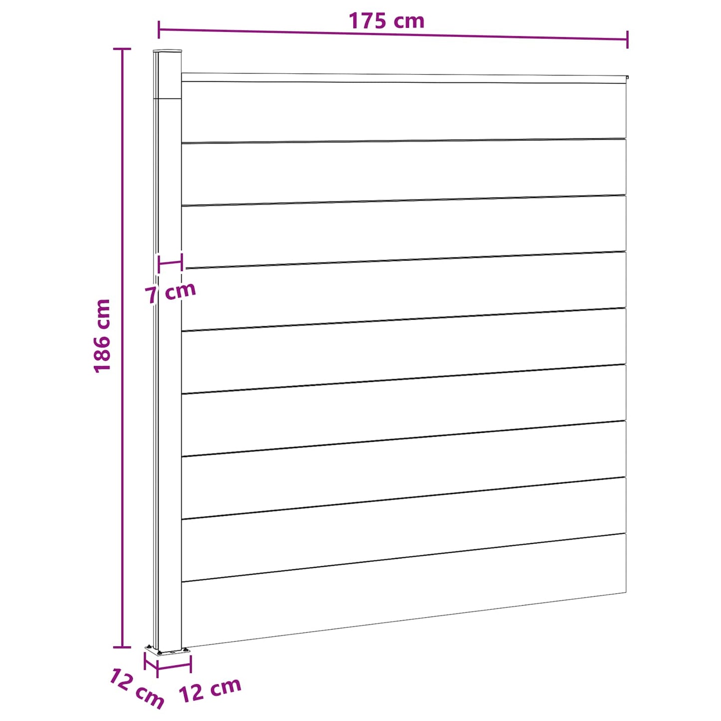 Fence Set 175 x 186 cm WPC and Aluminium Brown