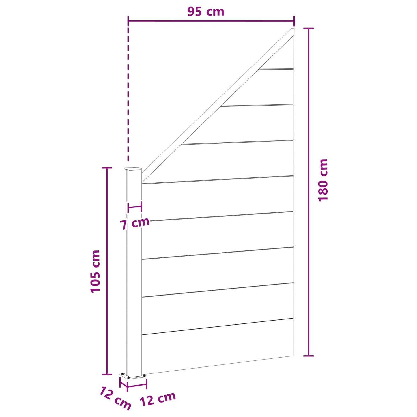 Fence Panel WPC and Aluminium Grey