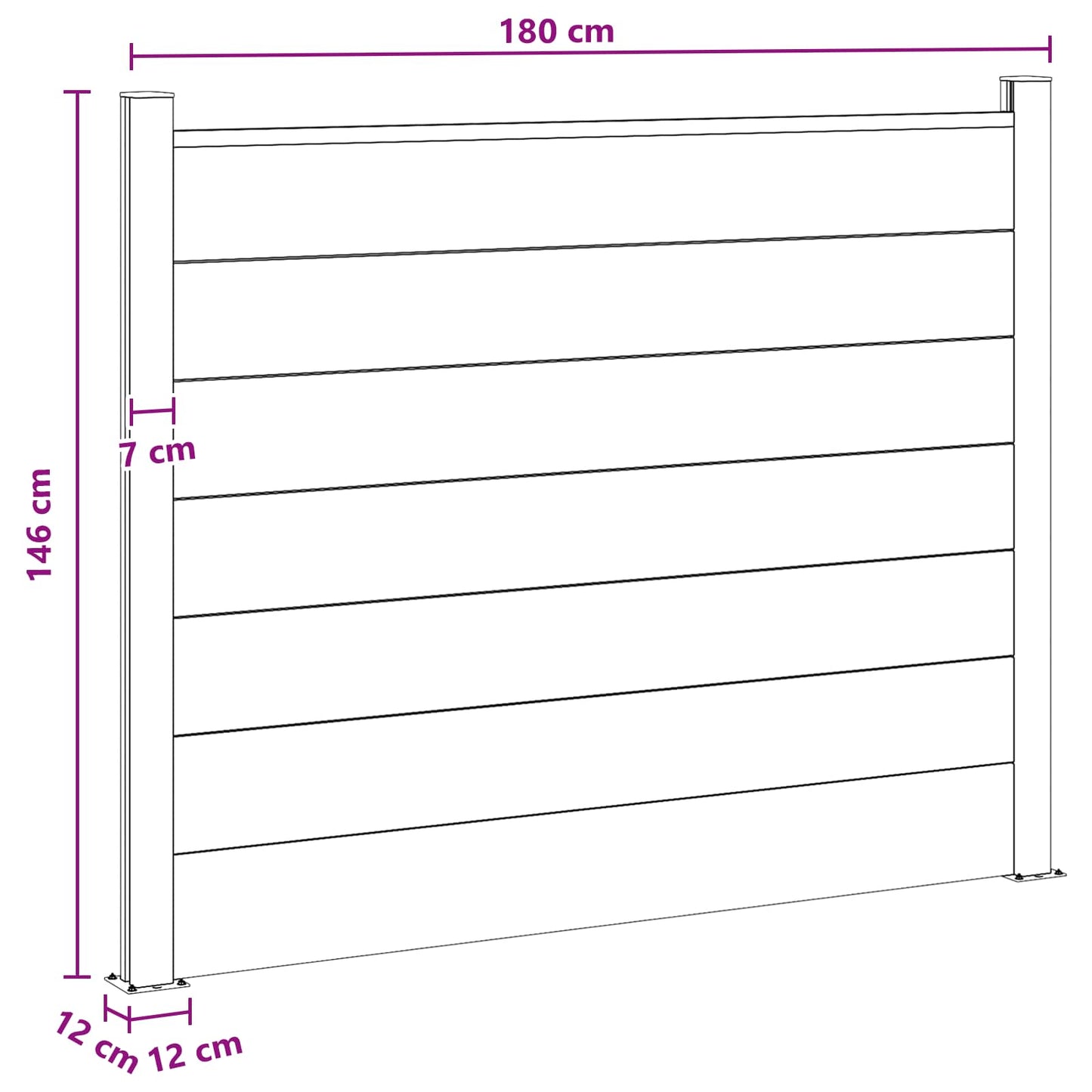 Fence Panel WPC and Aluminium Grey