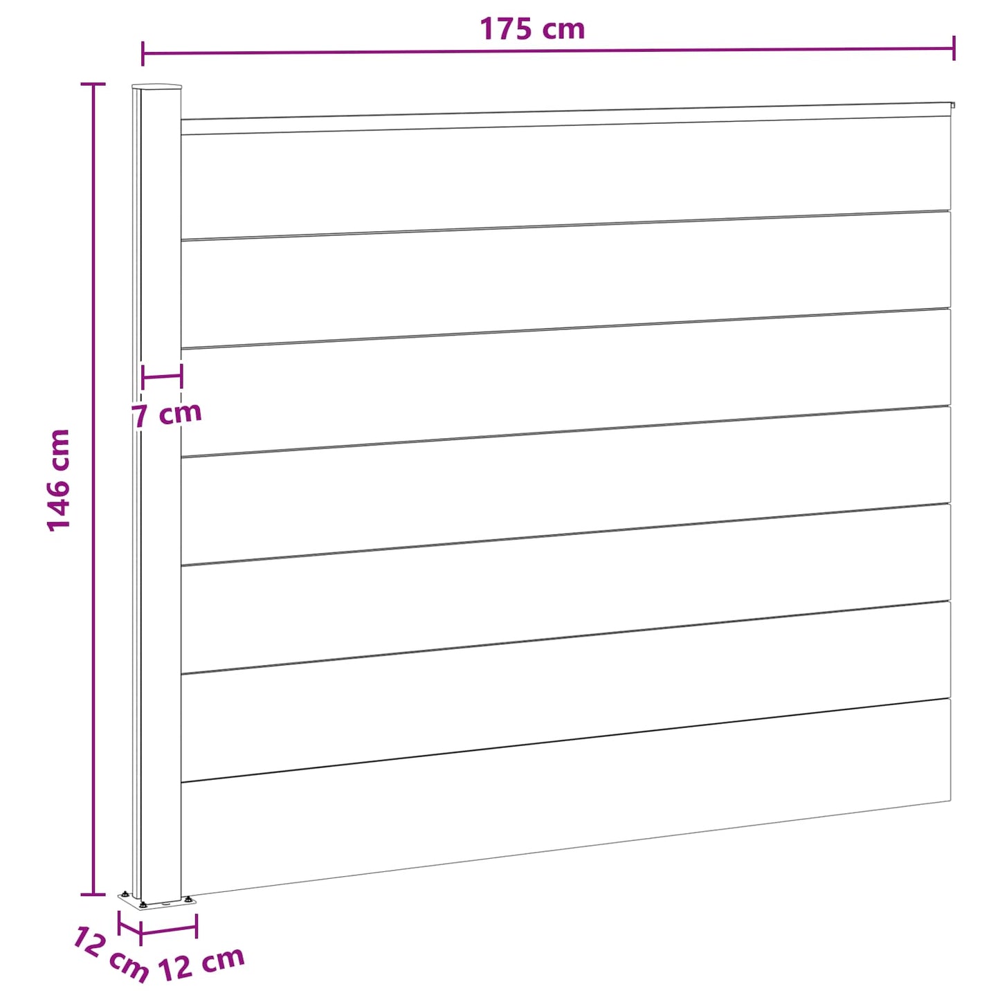 Fence Panel WPC and Aluminium Brown