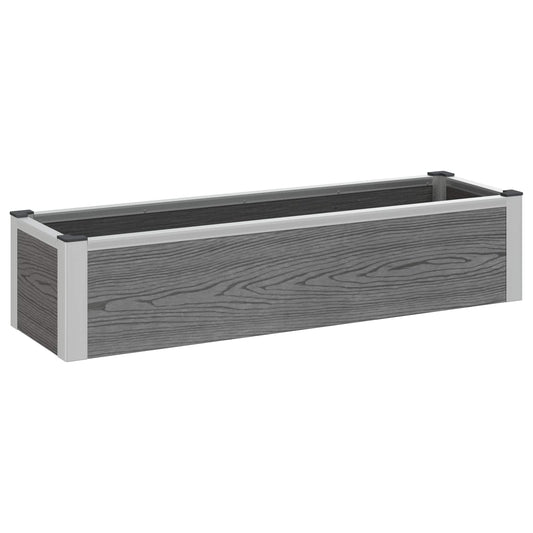 Garden Raised Bed Grey 100 x 30 x 22 cm WPC and Aluminium Garden Raised Bed Grey 100 x 30 x 22 cm WPC and Aluminium