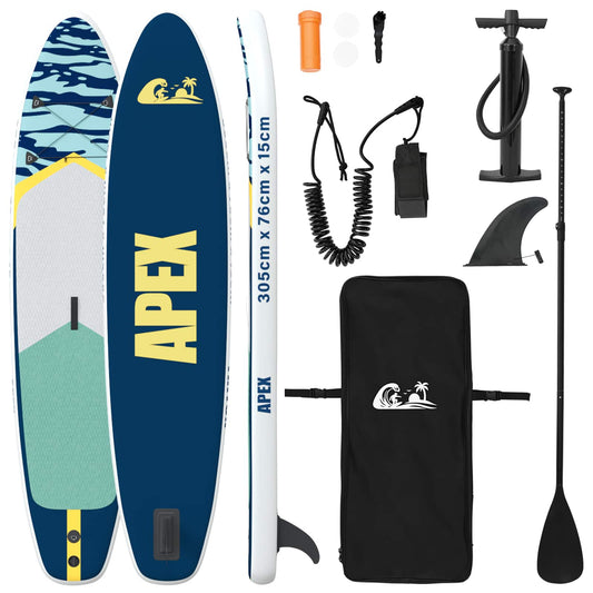 Inflatable Stand Up Paddle Board APEX 305 x 76 x 15 cm Blue for Inflatable Stand Up Paddle Board APEX 305 x 76 x 15 cm Blue for