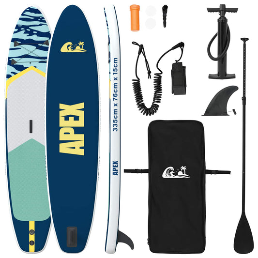Inflatable Stand Up Paddle Board APEX 335 x 76 x 15 cm Blue for Inflatable Stand Up Paddle Board APEX 335 x 76 x 15 cm Blue for