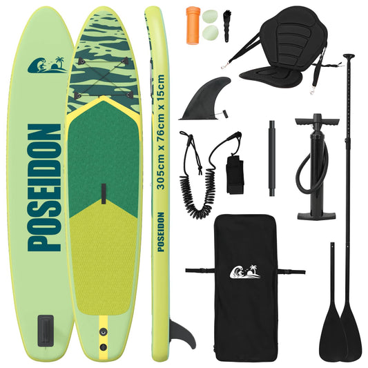 SUP Board with Seat 2-in-1 POSEIDON 305 x 76 x 15 cm Green SUP Board with Seat 2-in-1 POSEIDON 305 x 76 x 15 cm Green