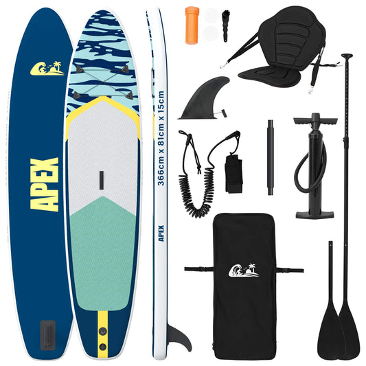 SUP Board with Seat 2-in-1 APEX 366 x 81 x 15 cm Blue SUP Board with Seat 2-in-1 APEX 366 x 81 x 15 cm Blue