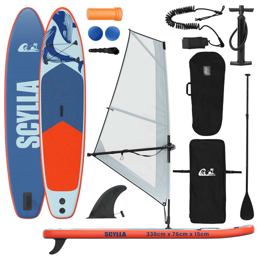 Inflatable SUP Board with Sail SCYLLA 330 x 76 x 15 cm Blue Inflatable SUP Board with Sail SCYLLA 330 x 76 x 15 cm Blue