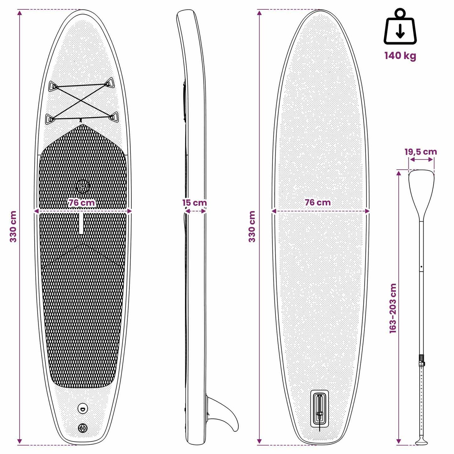 Inflatable SUP Board with Sail TRITON 330 x 76 x 15 cm Blue for