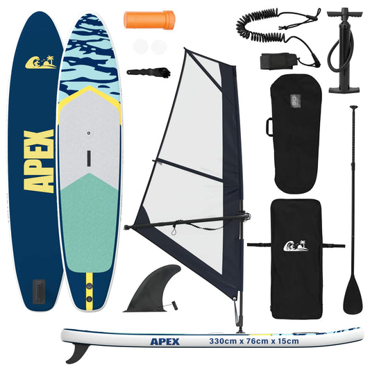 Inflatable SUP Board with Sail APEX 330 x 76 x 15 cm Blue Inflatable SUP Board with Sail APEX 330 x 76 x 15 cm Blue