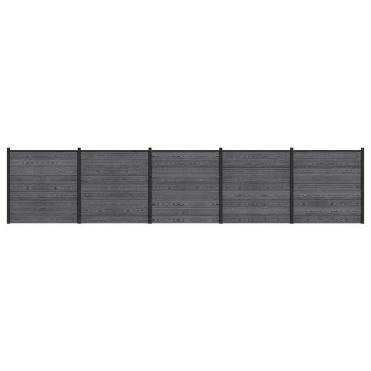 Fence Set 5 pcs 872 x 186 cm WPC and Aluminium Grey Fence Set 5 pcs 872 x 186 cm WPC and Aluminium Grey