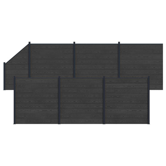 Fence Set 7 pcs 1138 x 186 cm WPC and Aluminium Black Fence Set 7 pcs 1138 x 186 cm WPC and Aluminium Black