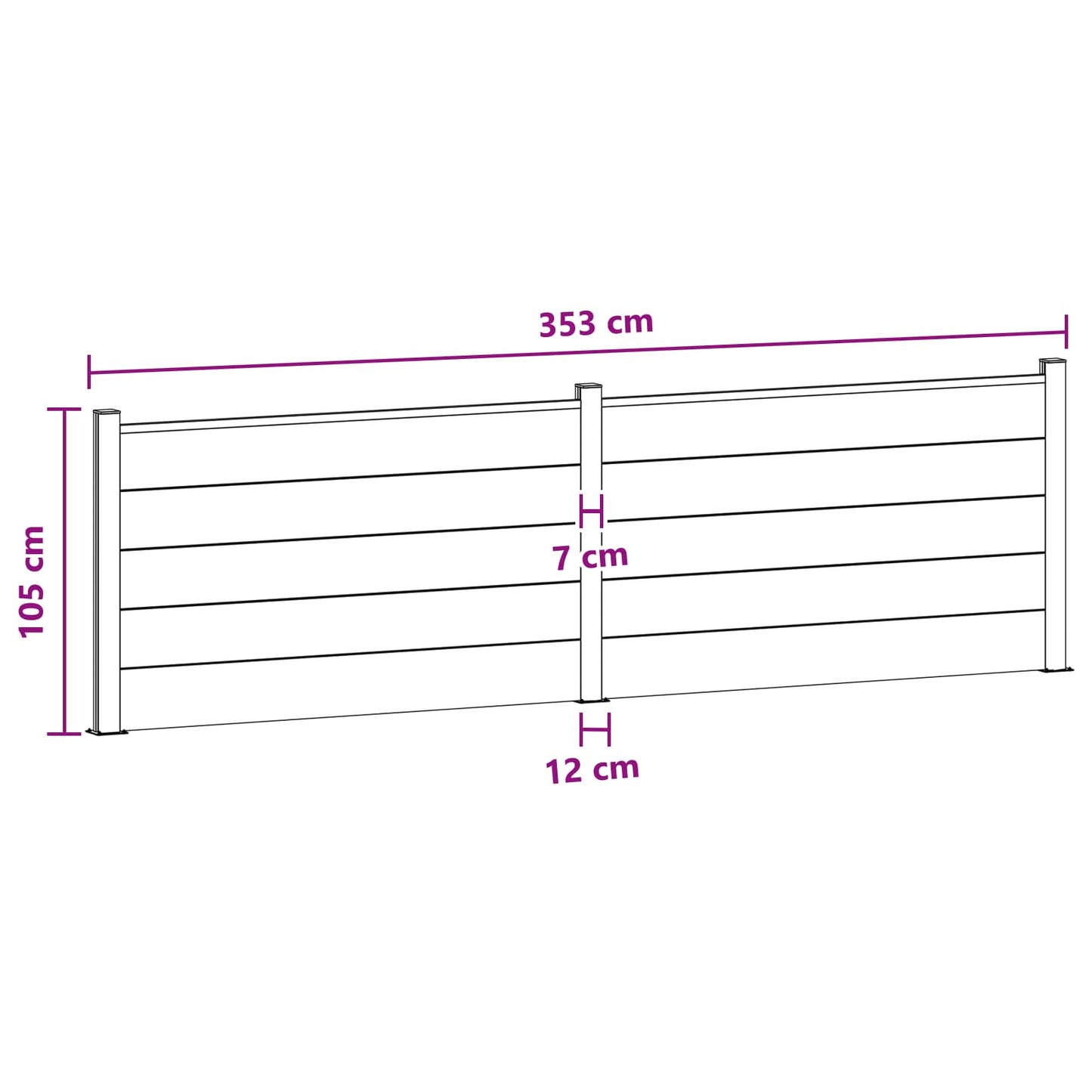 Fence Panel 2 pcs WPC and Aluminium Brown