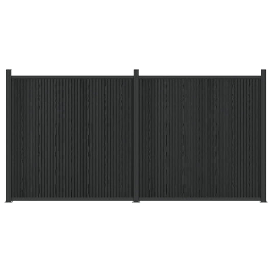 Fence Panel 2 pcs WPC and Aluminium Black Fence Panel 2 pcs WPC and Aluminium Black