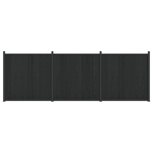 Fence Panel 3 pcs WPC and Aluminium Black Fence Panel 3 pcs WPC and Aluminium Black