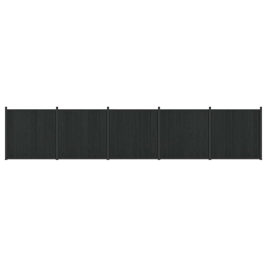 Fence Panel 5 pcs WPC and Aluminium Black Fence Panel 5 pcs WPC and Aluminium Black