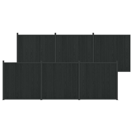 Fence Panel 6 pcs WPC and Aluminium Black Fence Panel 6 pcs WPC and Aluminium Black