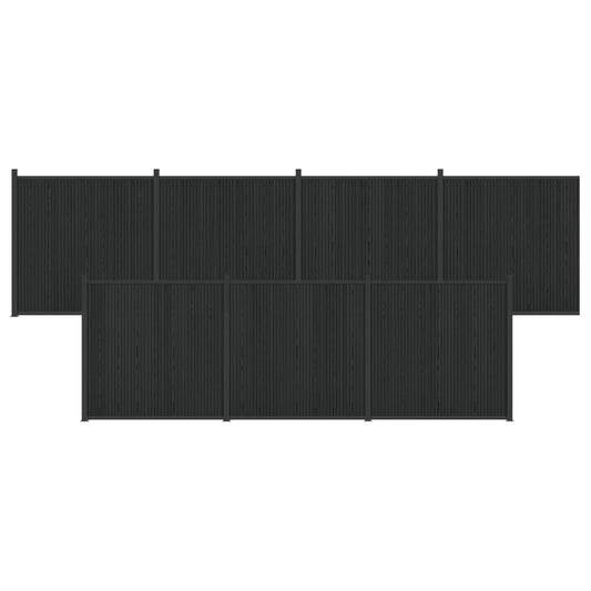 Fence Panel 7 pcs WPC and Aluminium Black Fence Panel 7 pcs WPC and Aluminium Black