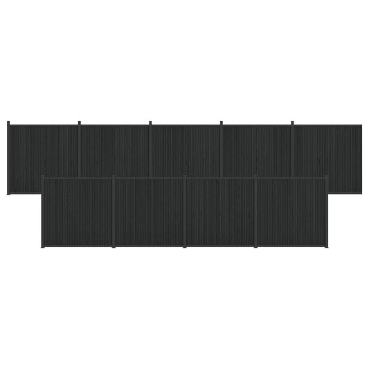 Fence Panel 9 pcs WPC and Aluminium Black Fence Panel 9 pcs WPC and Aluminium Black