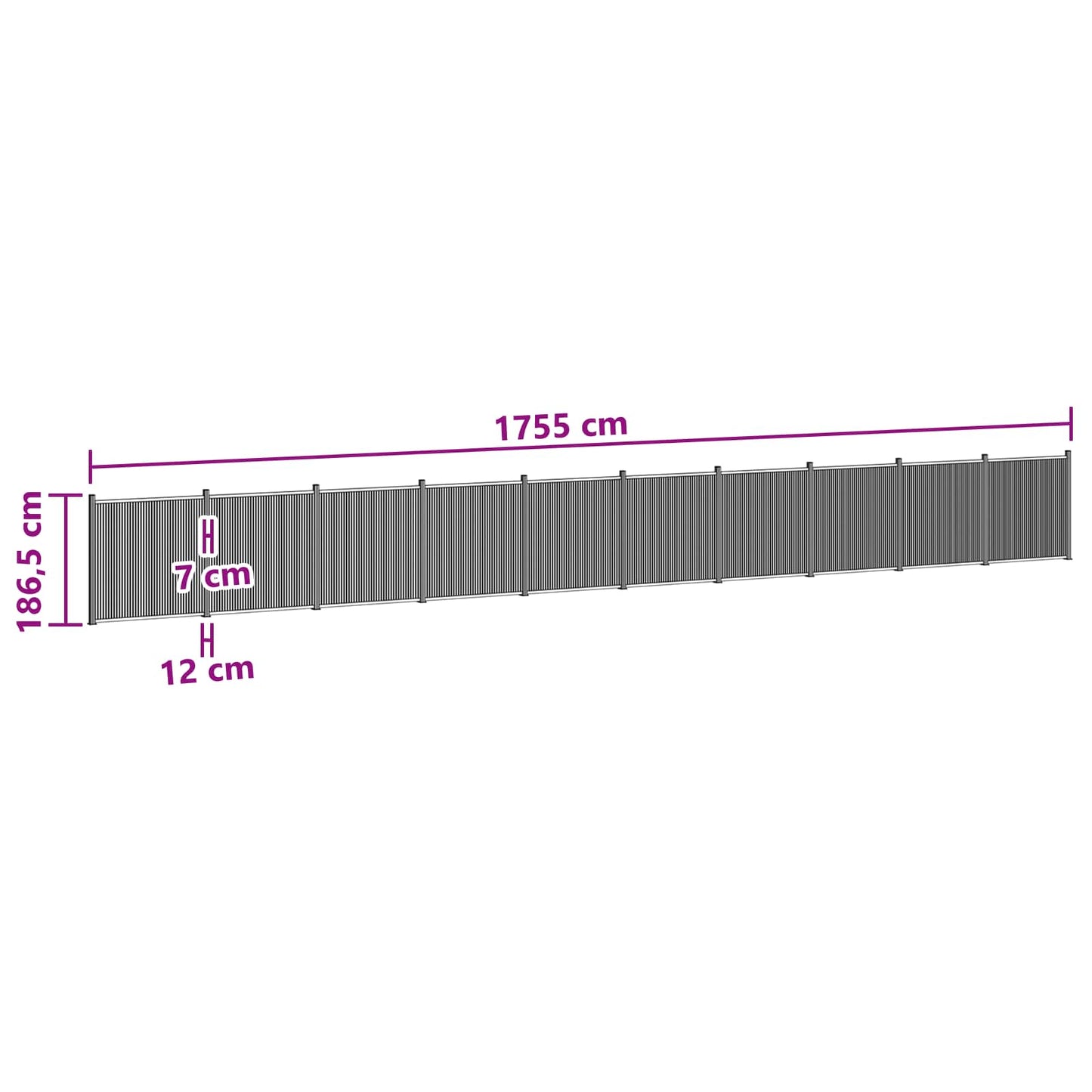 Fence Panel 10 pcs WPC and Aluminium Black