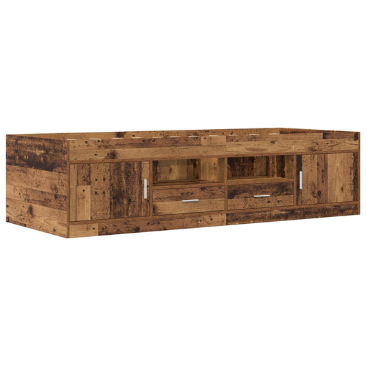 Bed Frame with Storage Old Wood 80 x 200 cm Engineered Wood Bed Frame with Storage Old Wood 80 x 200 cm Engineered Wood