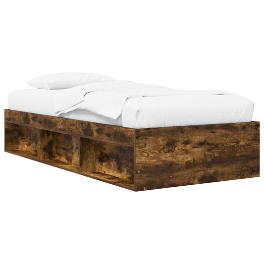 Bed Frame with Storage Smoked Oak 80 x 200 cm Engineered Wood Bed Frame with Storage Smoked Oak 80 x 200 cm Engineered Wood