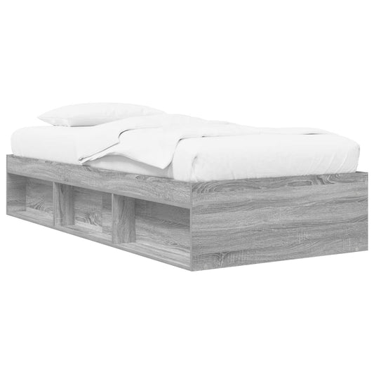 Bed Frame with Storage Grey Sonoma 80 x 200 cm Engineered Wood Bed Frame with Storage Grey Sonoma 80 x 200 cm Engineered Wood
