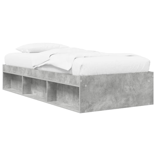 Bed Frame with Storage with Shelf Concrete Grey 80 x 200 cm Bed Frame with Storage with Shelf Concrete Grey 80 x 200 cm