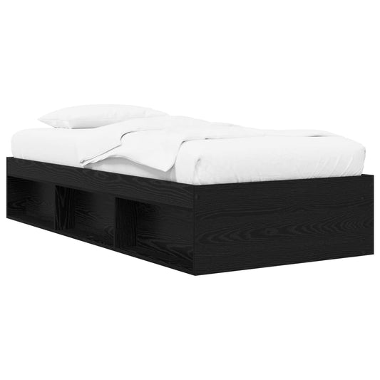 Bed Frame with Storage Black Oak 80 x 200 cm Engineered Wood Bed Frame with Storage Black Oak 80 x 200 cm Engineered Wood