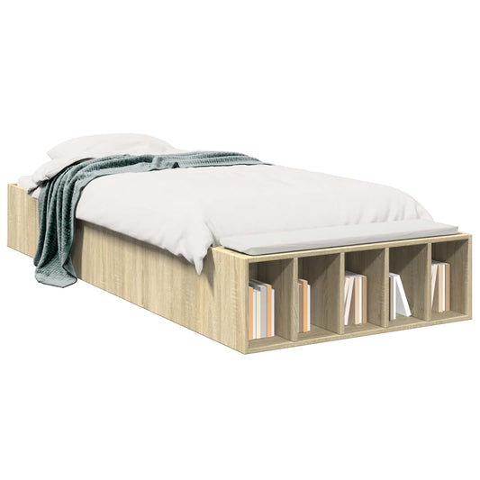 Bed Frame with Storage Sonoma Oak 80 x 200 cm Engineered Wood Bed Frame with Storage Sonoma Oak 80 x 200 cm Engineered Wood
