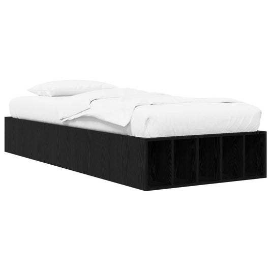 Bed Frame with Storage Black Oak 80 x 200 cm Engineered Wood Bed Frame with Storage Black Oak 80 x 200 cm Engineered Wood