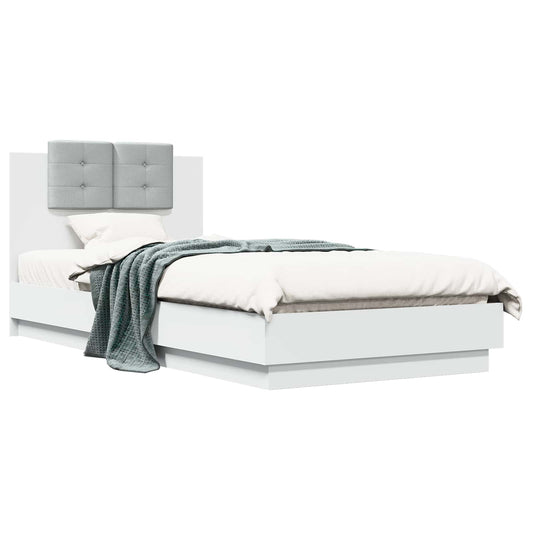 Bed Frame with Headboard White 80 x 200 cm Engineered Wood Bed Frame with Headboard White 80 x 200 cm Engineered Wood