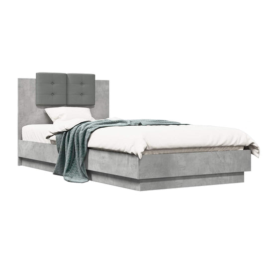 Bed Frame with Headboard Concrete Grey 80 x 200 cm Bed Frame with Headboard Concrete Grey 80 x 200 cm