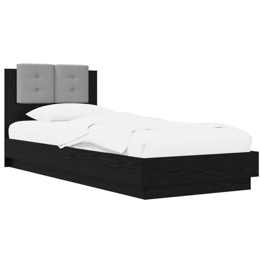 Bed Frame with Headboard Black Oak 80 x 200 cm Engineered Wood Bed Frame with Headboard Black Oak 80 x 200 cm Engineered Wood