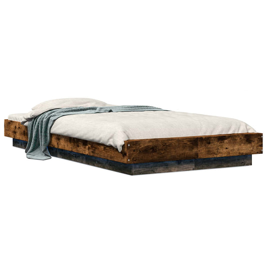 Bed Frame with LED Smoked Oak 80 x 200 cm Engineered Wood Bed Frame with LED Smoked Oak 80 x 200 cm Engineered Wood