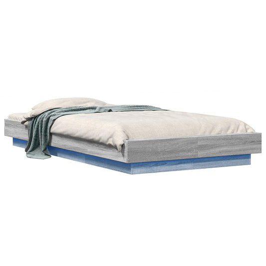 Bed Frame with LED Grey Sonoma 80 x 200 cm Engineered Wood Bed Frame with LED Grey Sonoma 80 x 200 cm Engineered Wood
