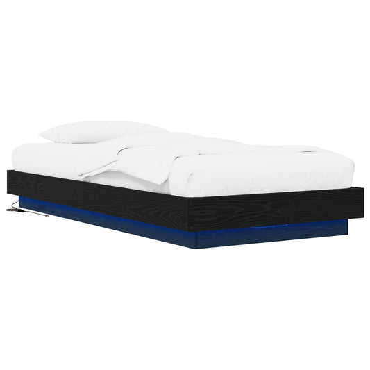 Bed Frame with LED Black Oak 80 x 200 cm Engineered Wood Bed Frame with LED Black Oak 80 x 200 cm Engineered Wood