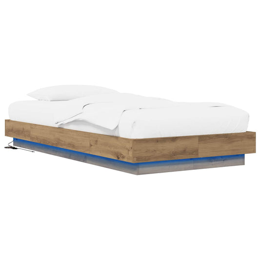 Bed Frame with LED Artisian Oak 80 x 200 cm Engineered Wood Bed Frame with LED Artisian Oak 80 x 200 cm Engineered Wood