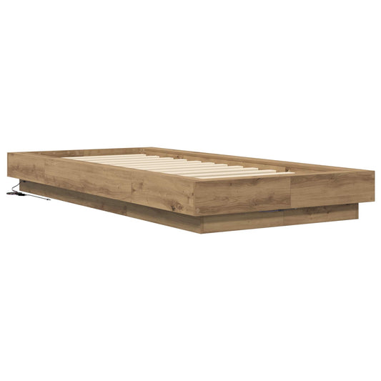 Bed Frame with LED Artisian Oak 80 x 200 cm Engineered Wood Bed Frame with LED Artisian Oak 80 x 200 cm Engineered Wood